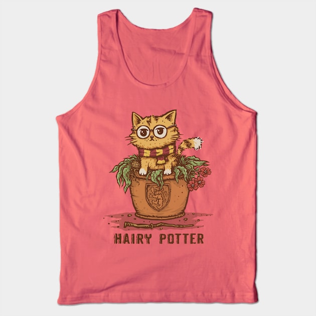 Hairy Cat in a Pot Tank Top by kg07_shirts